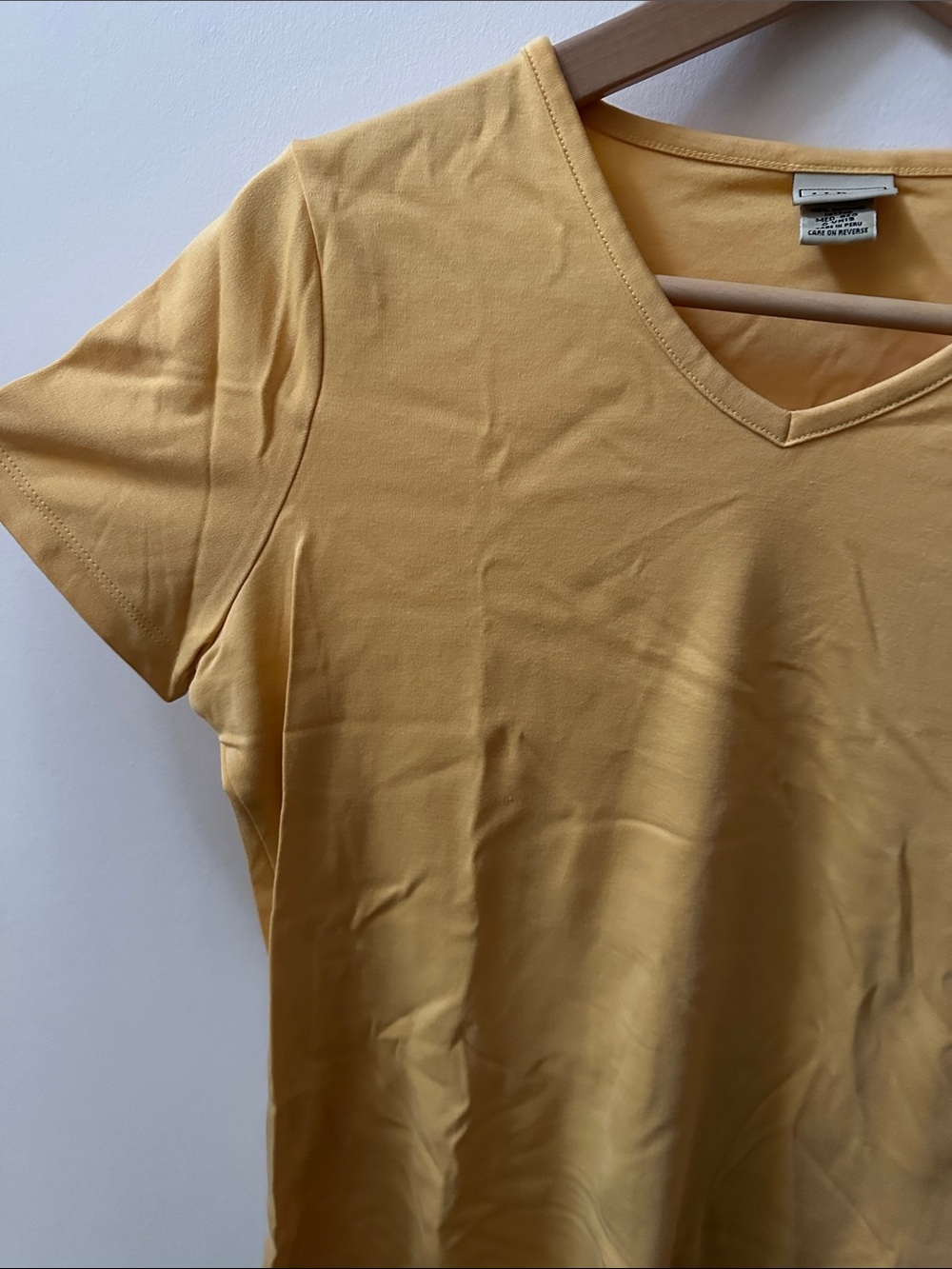 L.L. Bean V-Neck Short Sleeve Tee in Yellow - Picture 4 of 7
